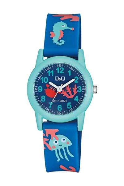 Q&Q Kids Unisex Analog Quartz Watch VR99J017Y with Marine Animals Design, Blue