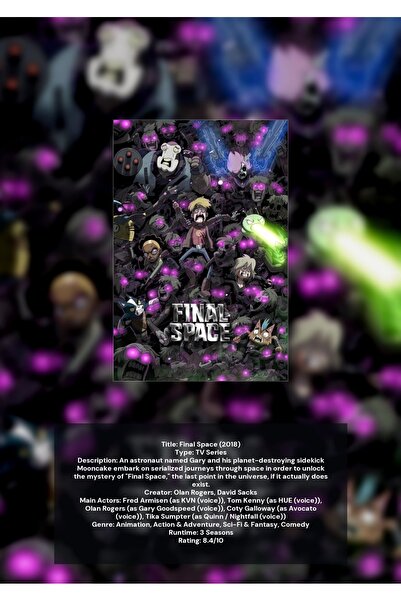 OEM Αφίσα Ινφογραφίκα The Final Space, Σειρά κινουμένων σχεδίων επιστημονικής...