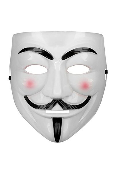 Livenda White Color Pink Cheeked Imported V for Vendetta Mask