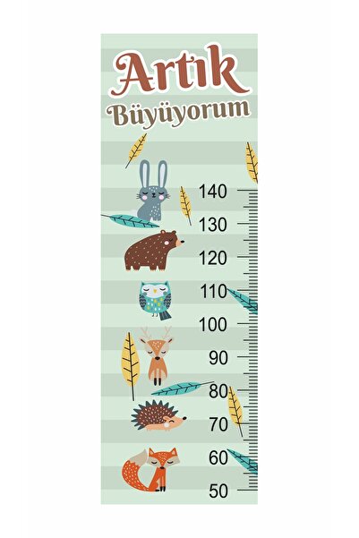 Gokco Children's Room Height Chart Cute Animals Concept Self-Adhesive Height ...
