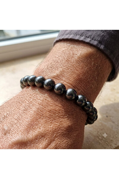 Nazellaa Hematite Natural Stone Bracelet (10 mm) – Earth Connection