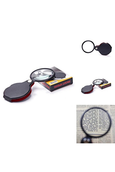 Livenda 5X 60mm Glass Optical Lens Foldable Leather Covered Pocket Magnifier ...