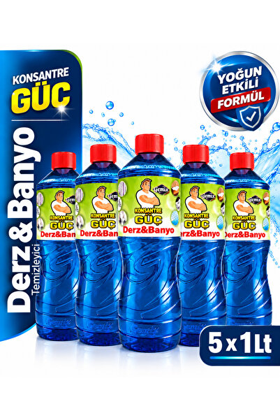 KONSANTRE GÜÇ Derz & Banyo Temizleyici Kireç ve Kir Çözücü 1 L x 5 Adet