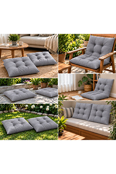 Yuvina 60x60 cm Kapitone Sandalye Minderi – Kare Oturma Minderi – Ev, Balkon,...