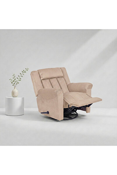 BACK CARE كرسي هزاز قابل للإمالة، مخمل، مع مسند للقدمين، بيج، AB05-R