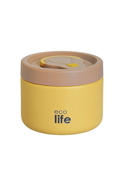 Ecolife Στρογγυλό Θερμός Φαγητού 650ml |   Κίτρινο