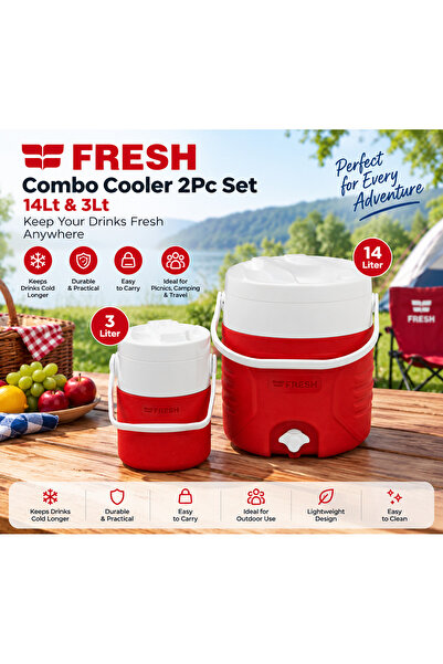 Fresh Combo Cooler 2Pc Set 14Lt & 3Lt RED/BLUE