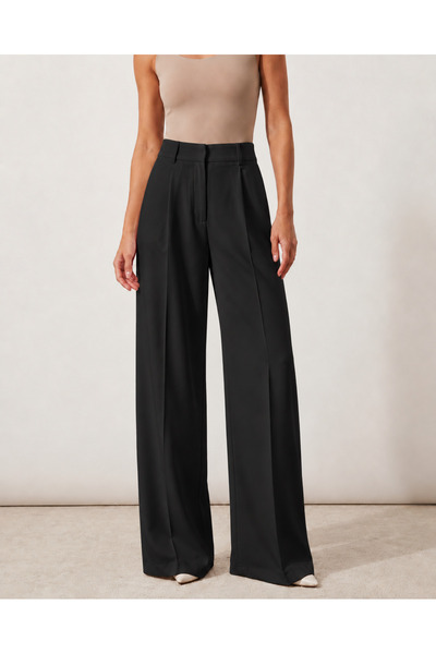 FH BUTİK Women's Black Palazzo Pants