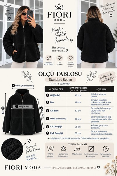 FioriModa Zippered Plush Fleece Jacket