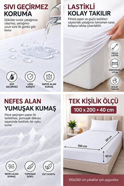 Helen's Home Premium Sıvı Geçirmez Fitted Alez | Ultra Sessiz Yatak Koruyucu
