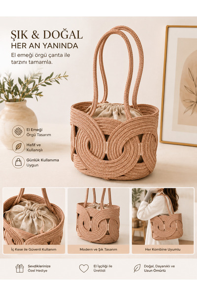 Ckdesign Πλεκτή τσάντα ώμου |   Χειροποίητη Γυναικεία Τσάντα Μποέμ
