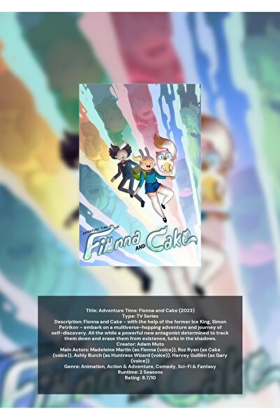 OEM Αφίσα Ινφογραφίας Adventure Time: Φίονα και Κέικ, Συλλογή Κινουμένων Σχεδ...