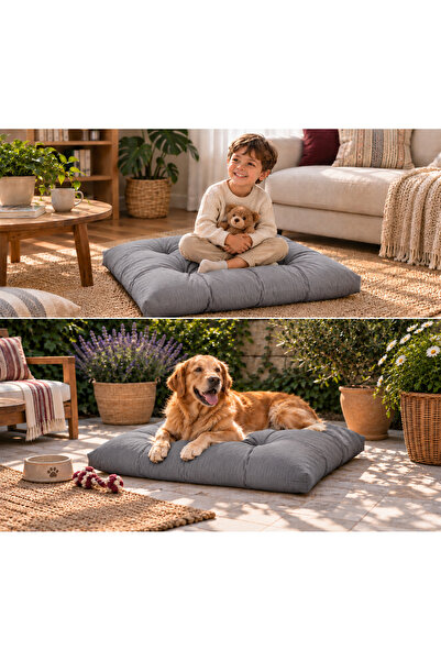 Yuvina 70x70 cm Kapitone Yer Minderi – Kare Oturma Minderi – Ev, Balkon, Bahç...