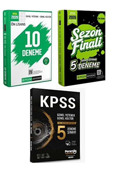 Pegem Akademi Yayıncılık Pegem 2026 KPSS Ön Lisans 10 Deneme + Sezon Finali D...