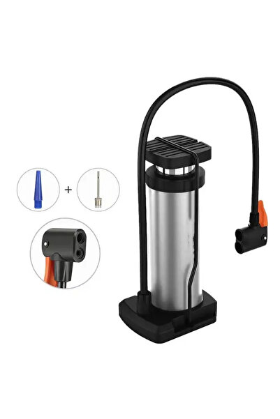 Livenda High Pressure Aluminum Silver Color Ball Bicycle Portable Air Foot Pump