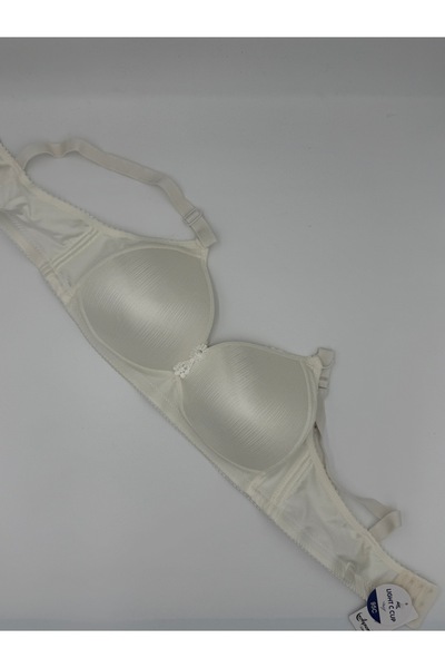Suare Concept White Vertical Line Textured Lace Detailed C Cup Bra - Nail Pol...