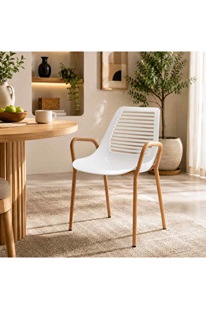 Palma homez Beige and Coffee Plastic Chair 83X58X44 cm - Plastic Sitting Chair