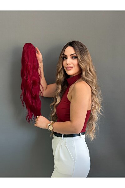 favorim peruk Kızıl tokalı dalgalı at kuyruğu