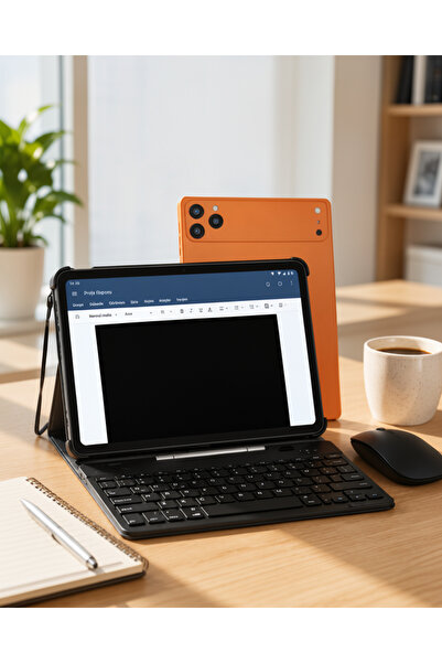 Azrlya Android Tablet Klavye Kılıflı Dokunmatik Ekran Günlük ve Profesyonel K...