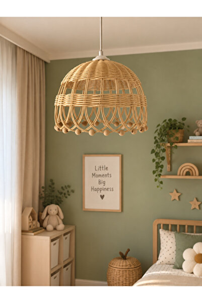 DEKORATTAN Rattan bambu hasır bohem avize