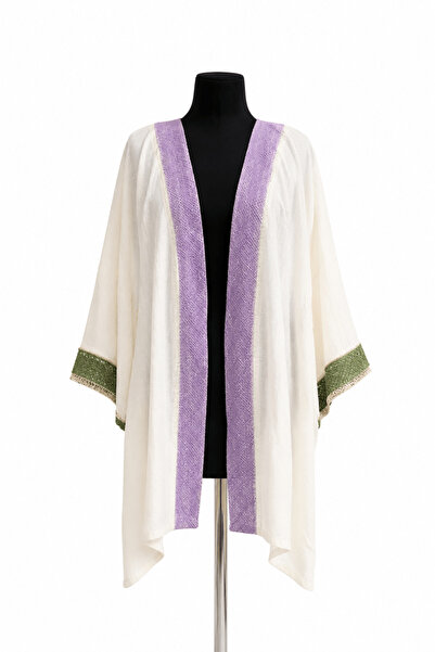 Defne Silver Authentic Embroidered Jacquard Kaftan