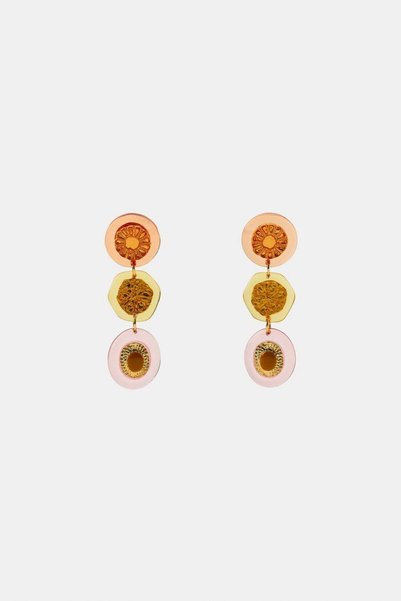 My Joyas Design Zr Model 3-Piece Resin Flower Earrings