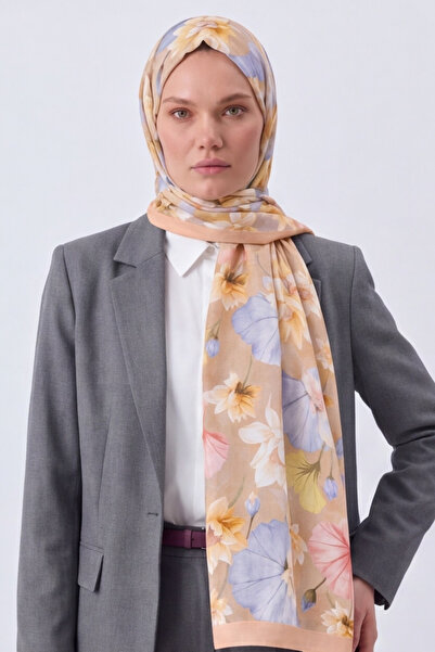 BONASERA EŞARP Women's French Silk Luxury Shawl Printed Cotton