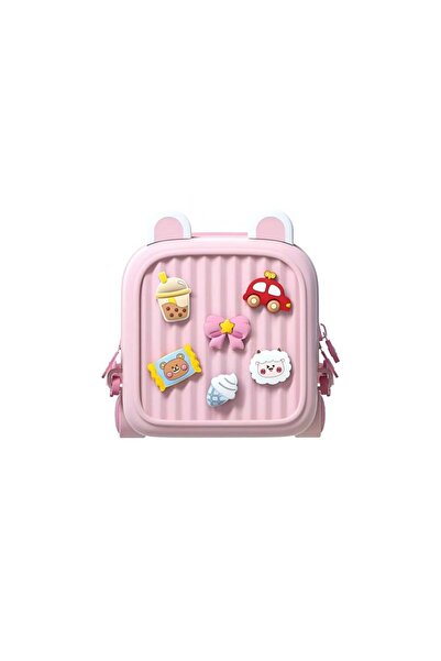 Picocici Easy Clean Silicone Rubber Pink Children's Backpack 3D Cartoon Chara...