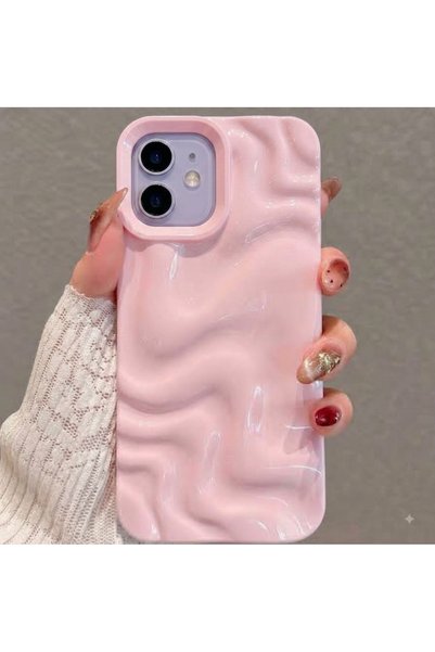 Turkuaz Store iPhone 15 Promax Compatible Embossed Wave Design Shock-Resistan...