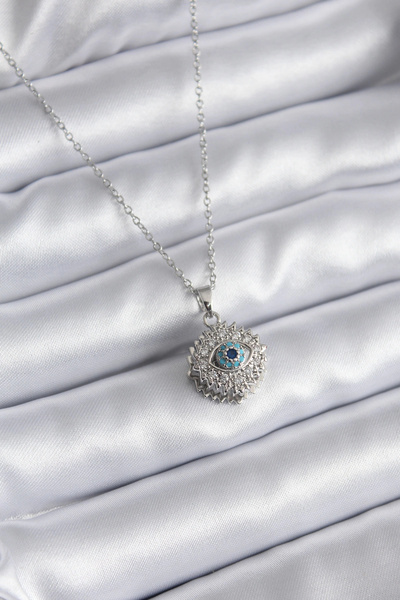 Livenda 316L Steel Gold Color Zircon Stone Eye Model Women's Necklace Tj-Bko8169