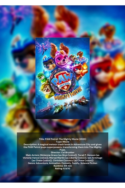 OEM Αφίσα Ινφογραφικό PAW Patrol: Ο Μεγάλος Ταινιοσκόπησμα, Διακόσμηση Παιδικ...