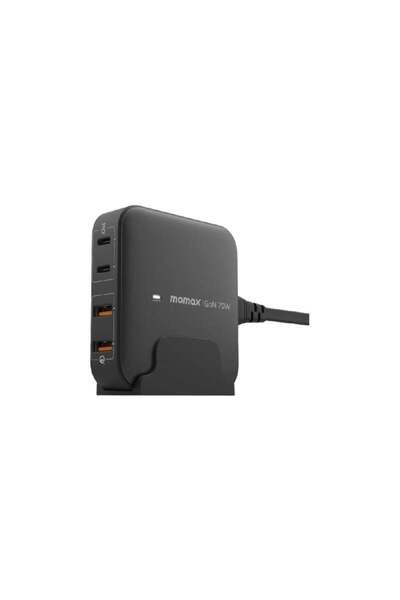 Momax موماكس منصة شحن مكتبية ONEPLUG بتقنية GaN بقوة 70 W ومنفذين USB-C ومنفذ...