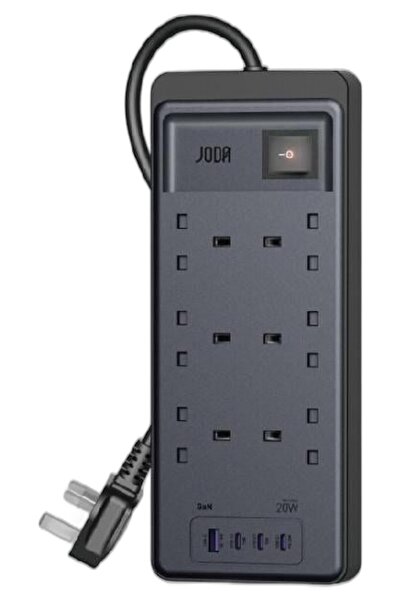 Joda Joda 6-Outlet Power Strip with 3 Type-C Ports and 3 USB Ports, 20W Gan C...