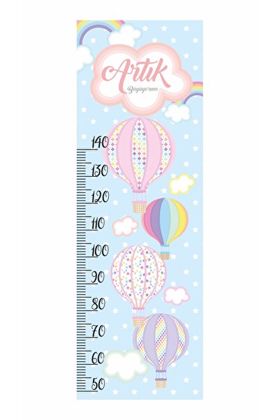 Gokco Children's Room Height Chart Colorful Balloons Theme Self-Adhesive Wall...