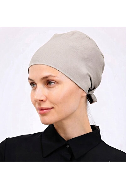 Alivascarf Seamless Combed Cotton Bonnet Women's Hijab with Tie Stone