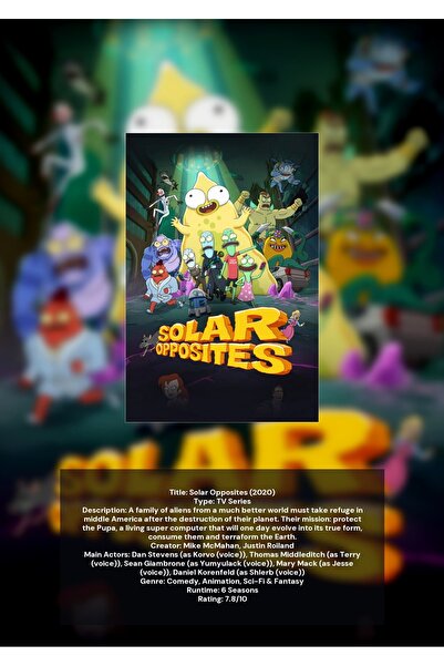 OEM Poster Infografic Solar Opposites, Design Serial Animatie, Carton Premium...