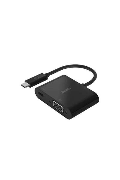 Belkin بيلكن محول USB-C تايب سي إلى VGA مع منفذ شحن وتمرير طاقة حتى 60W ودقة ...