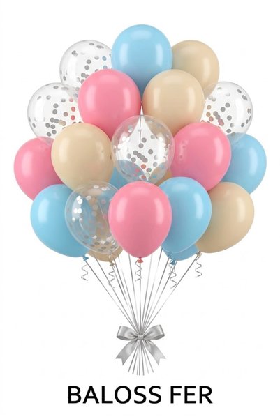 baloss fer Cotton Cloud 20-Piece Birthday and Baby Shower Balloon Set – Party...