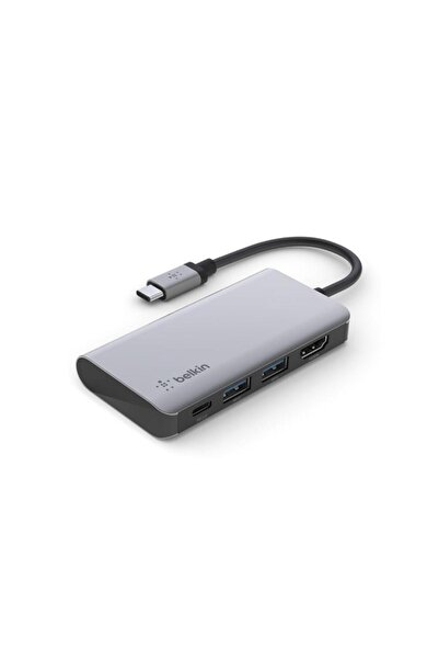 Belkin بيلكن محول USB-C متعدد المنافذ 4 في 1 مع HDMI بدقة 4K وUSB-A وقارئ بطا...