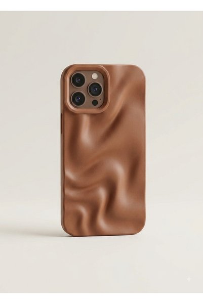 Turkuaz Store iPhone 16 Promax Compatible Wave Design Embossed Shock-Resistan...