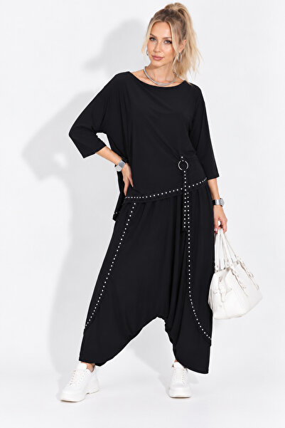 straviera Kadın Sandy Kumaş Oversize Şalvar Etekli Takım
