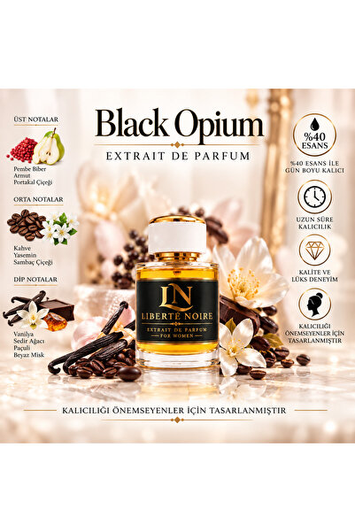 Blck Opium Kadın Parfüm Extraıt De Parfum %40 Esans ile gün boyu kalıcı 50 ml