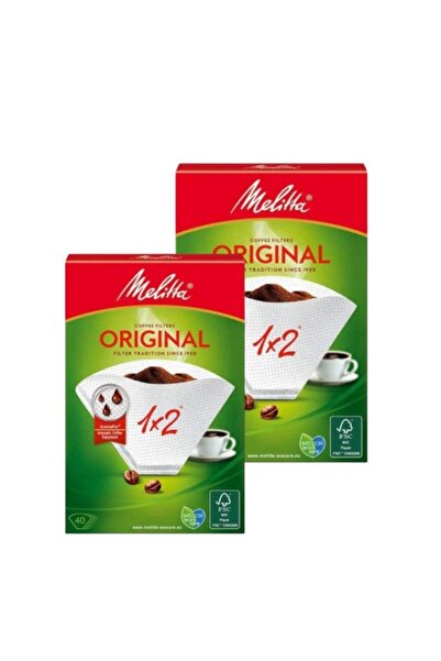 melitta عبوة من 3 فلاتر قهوة ميليتا الأصلية، 40 قطعة، 1×2 (80 فلتر)