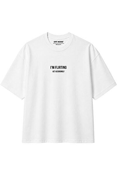 I'm Flirting Siyah Baskılı Unisex Regular Fit T-Shirt