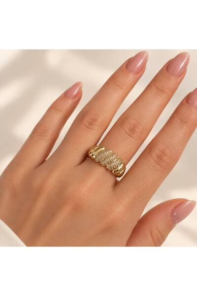 XUPING JEWELRY Twisted Stone Ring