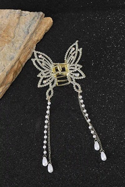 Glamluxe Women's Gold Color Zircon Stone Butterfly Figured Metal Hairpin with...