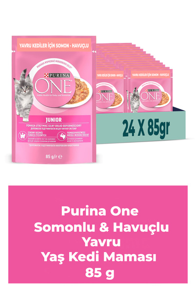Purina One Yavru için Somon - Havuçlu Yaş Mama 22 X 85g