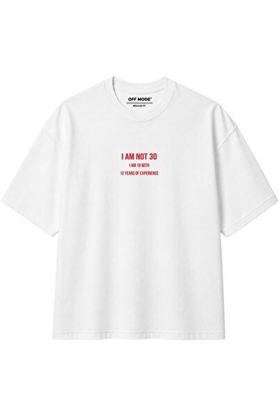 I Am Not 30 Kırmızı Baskılı Unisex Regular Fit T-Shirt