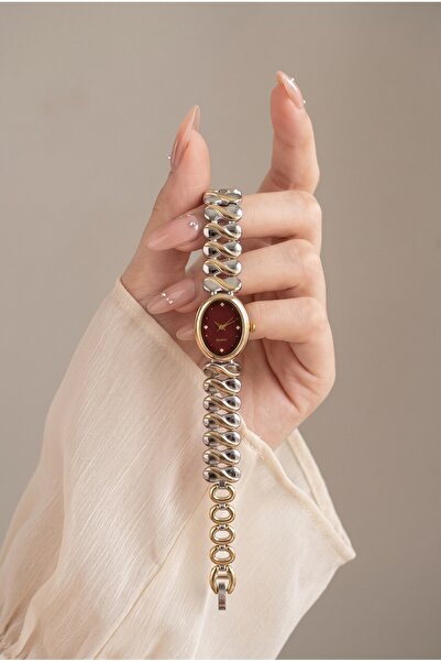 KLISHE Butik Classic Women's Steel Watch Vintage Watch Gold Silver Mix Color ...