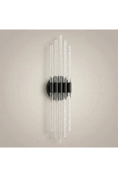 BACKHOME Bhbackhome Aura Large 56 سم - مصباح حائط LED بتصميم عصري - هيكل أسود - إضاءة LED بيضاء - كهربائي